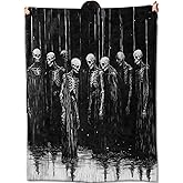 amepay Gothic Cave Ghost Vintag Blanket Gifts for Women Adult Girls,Goth Skeleton Retro Novelty Throw Blankets,Soft Comfy Lightweight for Home Halloween Couch Bed Sofa Decor 50x60in