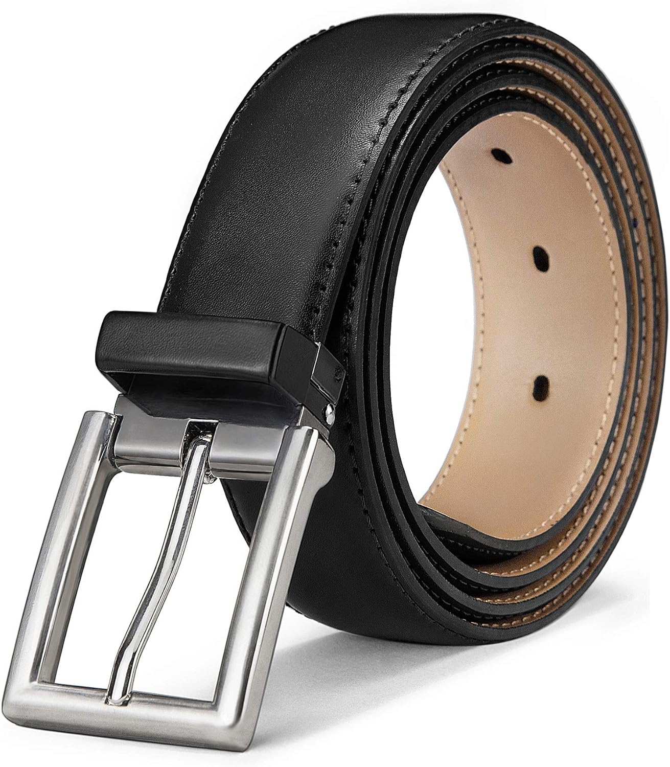 Mens Belt, Bulliant Genuine Leather Belt Adjustable for Men's Dress Jeans Golf Belt, Trim For Any Length at  Men’s Clothing store