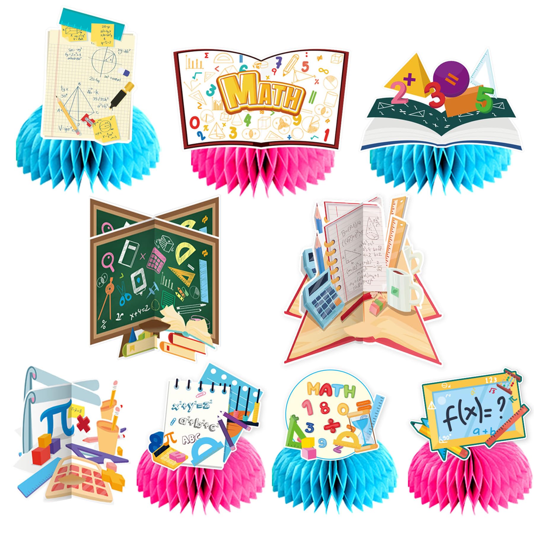 Photo 1 of 9 PCS Math Honeycomb Centerpieces Math Table Decorations Table Topper for Math Party Decorations Birthday Party Supplies