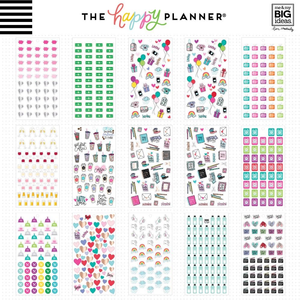 happy planner sticker book icon planner accessories