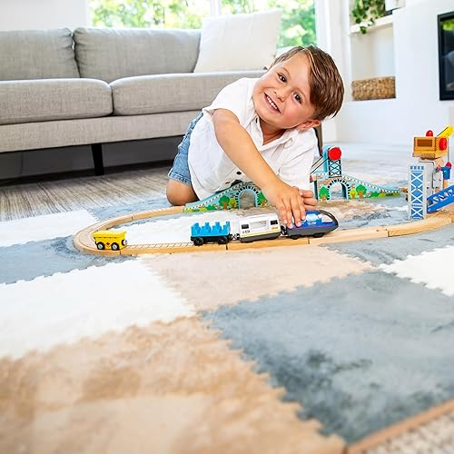 16 Piece Carpet Squares Puzzle Mat 49