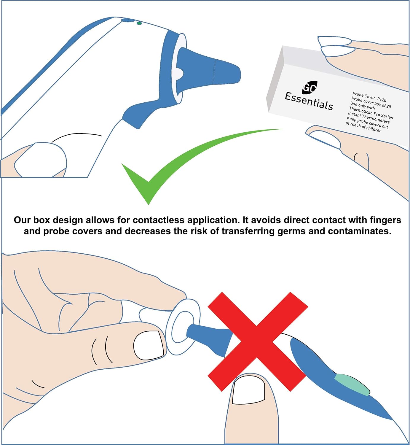 100 Ear Thermometer Probe Covers for All Braun ThermoScan Models and Other Digital Thermometers: Industrial & Scientific