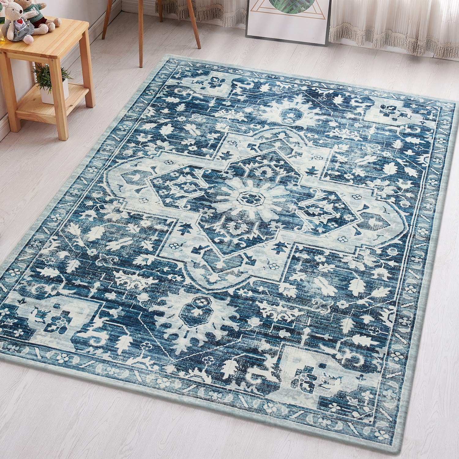 Aspire Homeware Rugs for Bedroom Living Room - Traditional Area Rugs 40x60 cm Tranquil Cashmere Style Soft Short Pile Vintage Rug - Carpet for Dining Room Easy To Clean