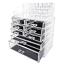 Sodynee Makeup Cosmetic Organizer Storage Drawers Display Boxes Case, Three Pieces Set