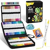 Ohuhu Acrylic Paint Markers 72 Colors Brush &amp; Fine Acrylic Markers - Akaka | Dual Tips Acrylic Paint Pens High Opacity Water-Resistant for Rock Painting 3D Prints Egg Wood Glass Ceramic DIY Crafts