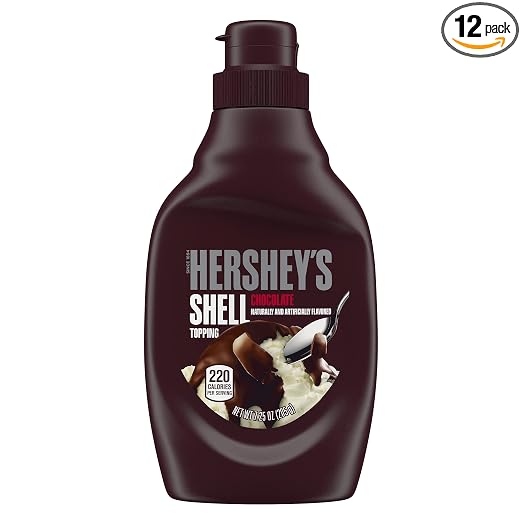 Hershey's shell topping sugar, partially hydrogenated soybean Oil, Coconut Oil, cocoa, soya lecithin, artificial flavorings, & (034000006007)