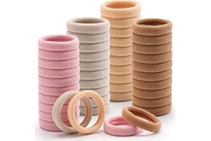 BESSRUNG 100 Pcs Thick Seamless Hair Ties, Ponytail Holders Hair Accessories No Damage for Thick Hair (Pink Theme Colors)