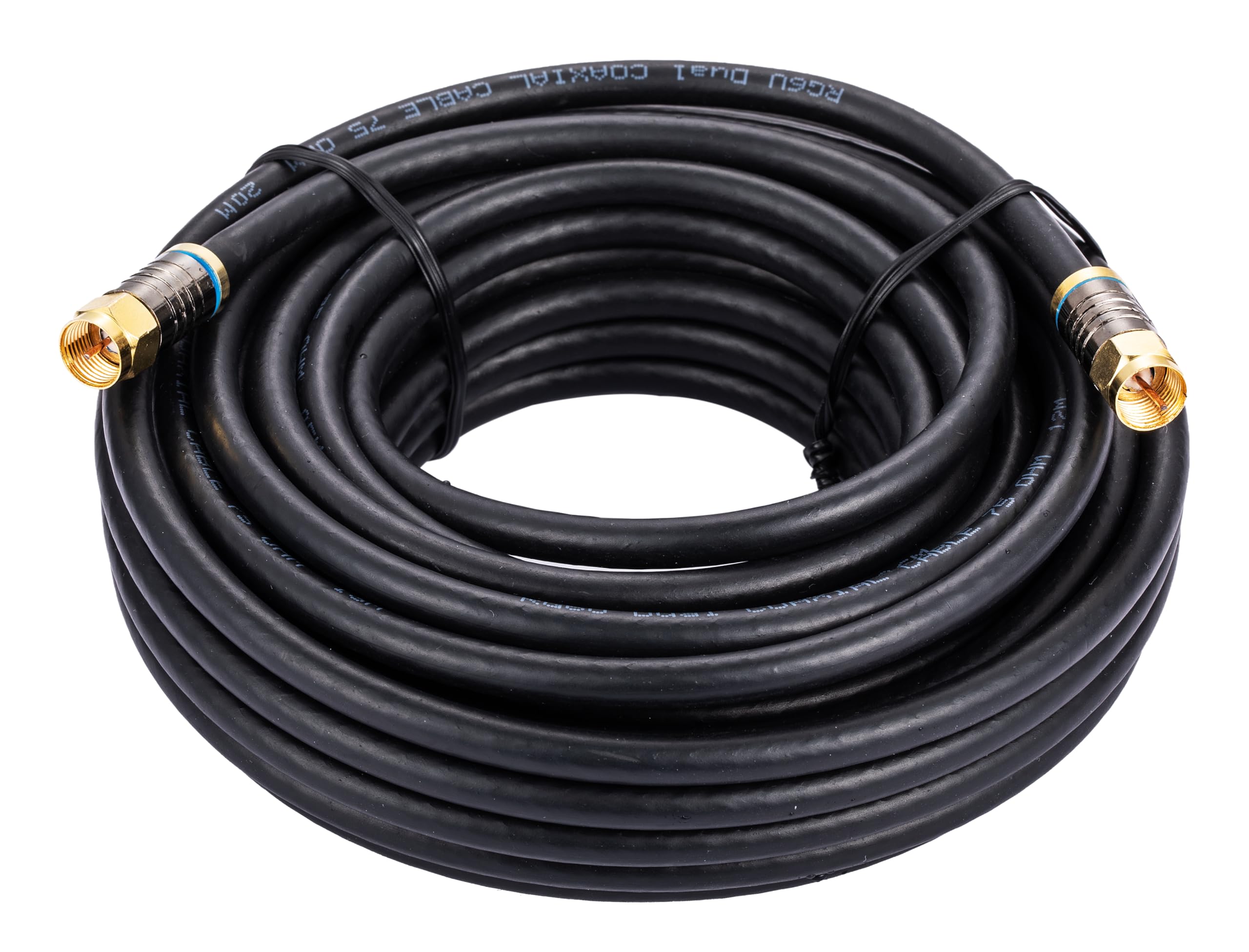 Cables Direct Online 30M Black RG6 Coax Cable Dual Shield Outdoor/Indoor Coaxial BNC Extension Wire For Satellite Dish Cable TV Antenna