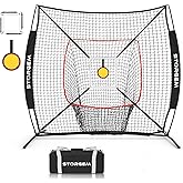 Storgem 6'X6' Baseball Softball Practice Net, Portable Baseball Net for Batting, Hitting, Pitching and Fielding, with Carry Bag, Strike Zone and Bow Frame, Great for Kids Adult Youth