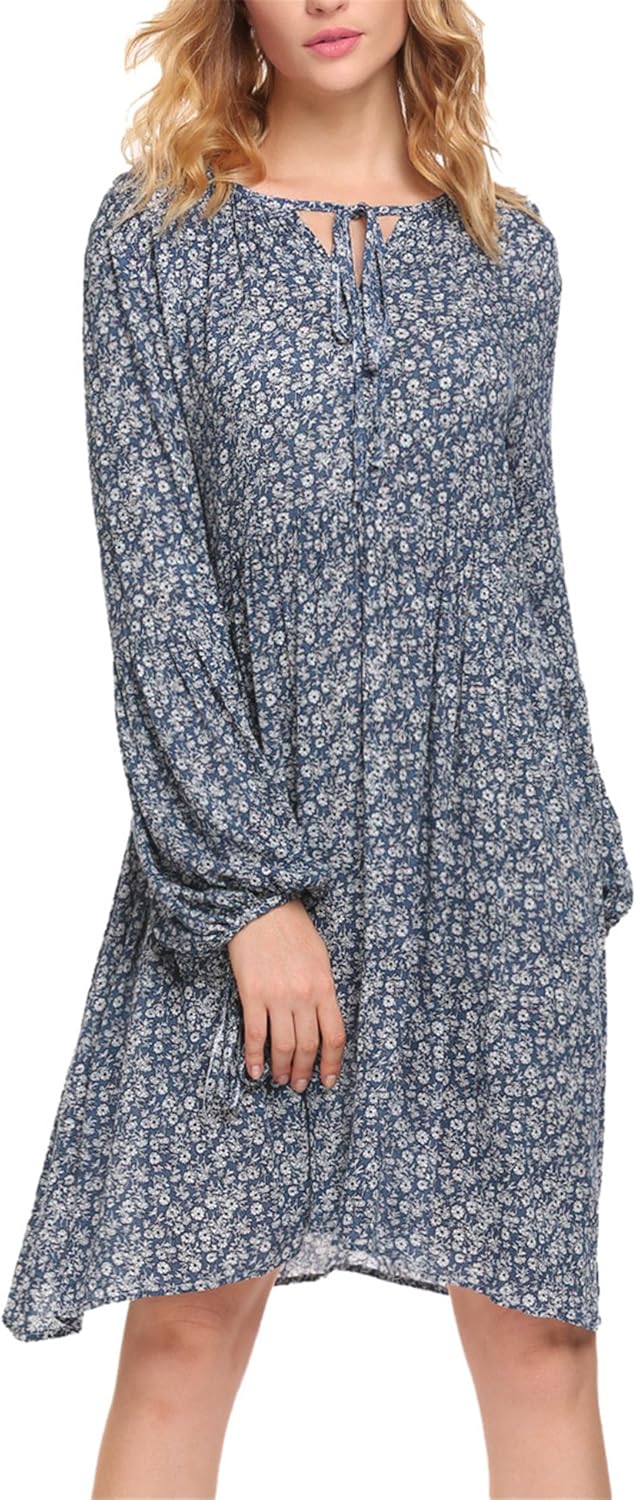 flounce sleeve drawstring waist floral dress