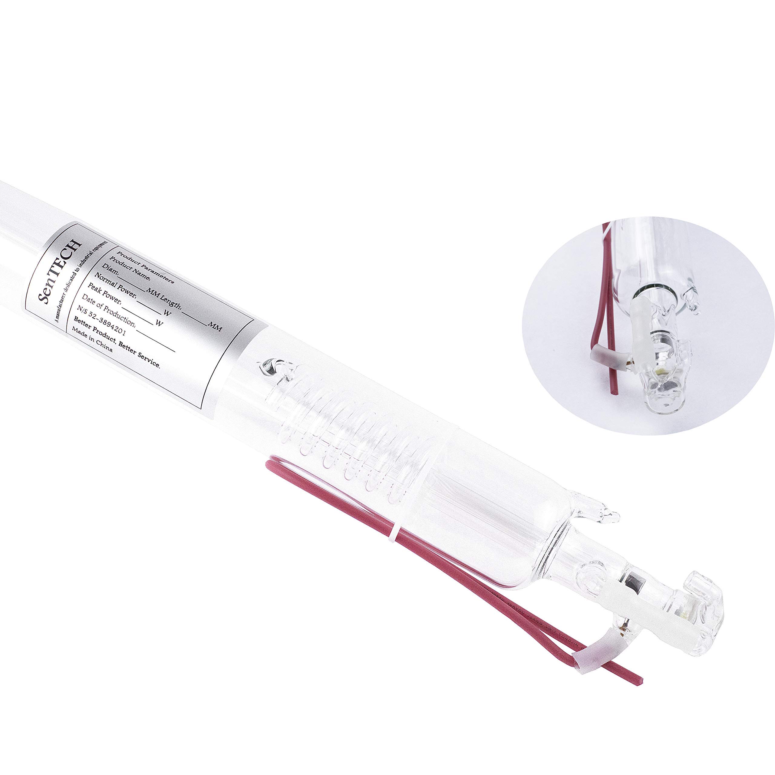 60W CO2 Glass Laser Tube 1000mm Length Dia 50mm 10.6μm for Laser Cutting and Engraving Cutting Machine