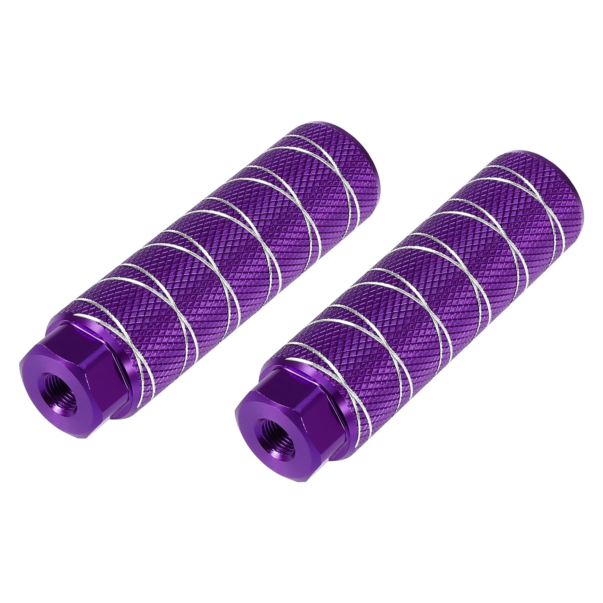 X AUTOHAUX Pair Axle Rear Foot Pegs for BMX MTB Bike Fit 3/8 Inch Axles Purple