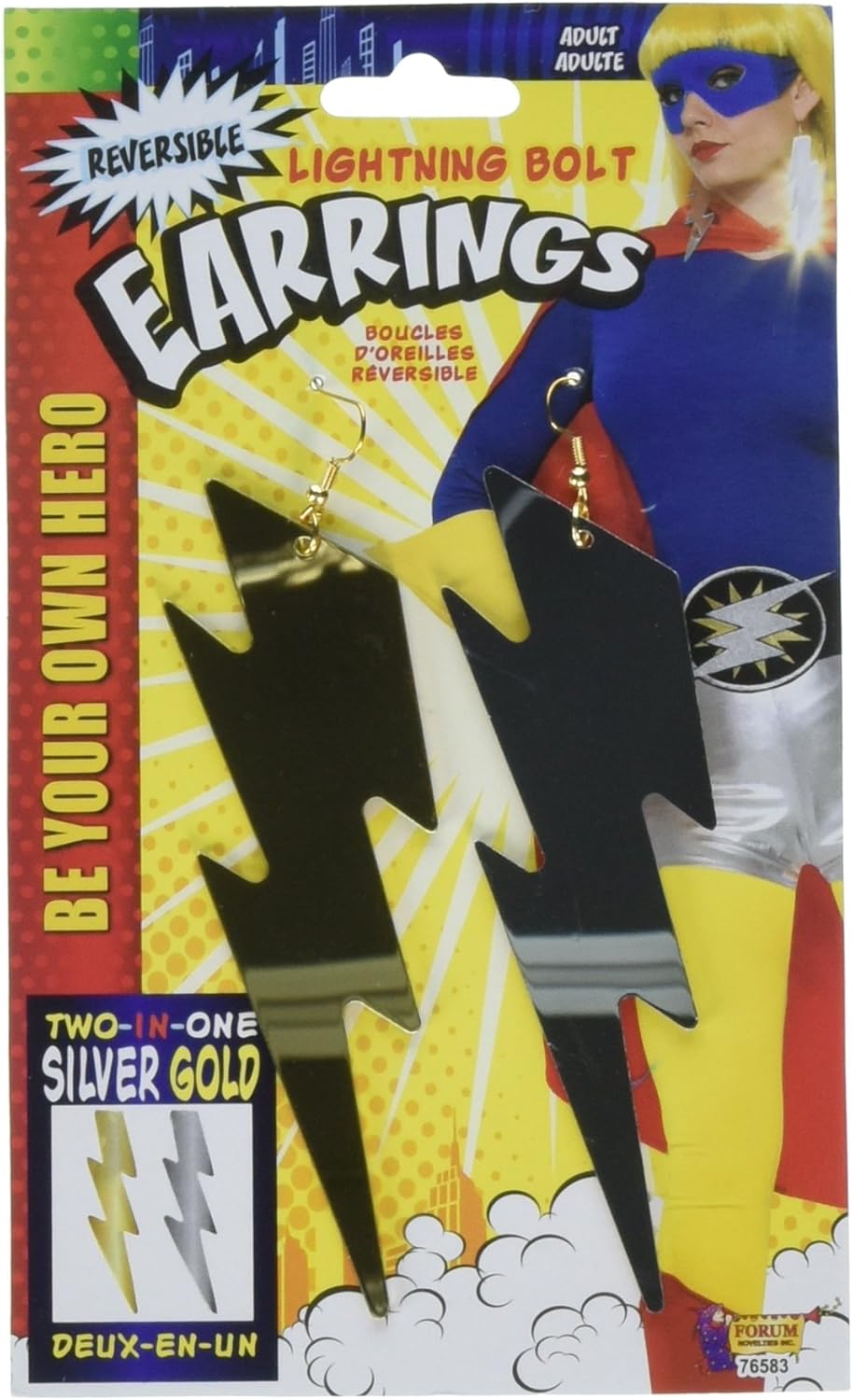 Forum Novelties Women's Neon Lightning Bolt Earrings