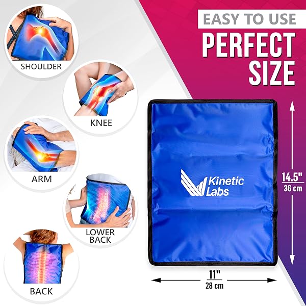 LARGE ICE PACKS FOR INJURIES REUSABLE – ICE PACK FOR BACK PAIN RELIEF (11X14.5) – GEL ICE PACK FOR KNEE, SHOULDER, BACK, HIP