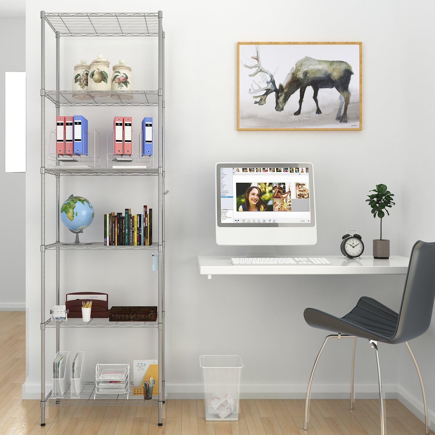 6-Shelf Wire Shelving Units, Heavy Duty Metal Shelf Wire Rack with Leveling Feet - Image 3