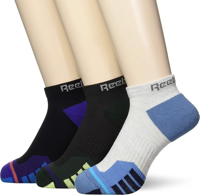 Amazon グンゼ 靴下 ソックス Reebok リーボック スニーカー丈 アーチサポート 抗菌防臭 吸水速乾 つま先かかとパイル 3足組 メンズ Bアソート 25 27 スポーツソックス 通販