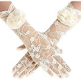 BABEYOND Lace Gloves Women - Floral Opera Gloves Stretchy Elegant Tea Party Accessories for Wedding Prom Evening Party