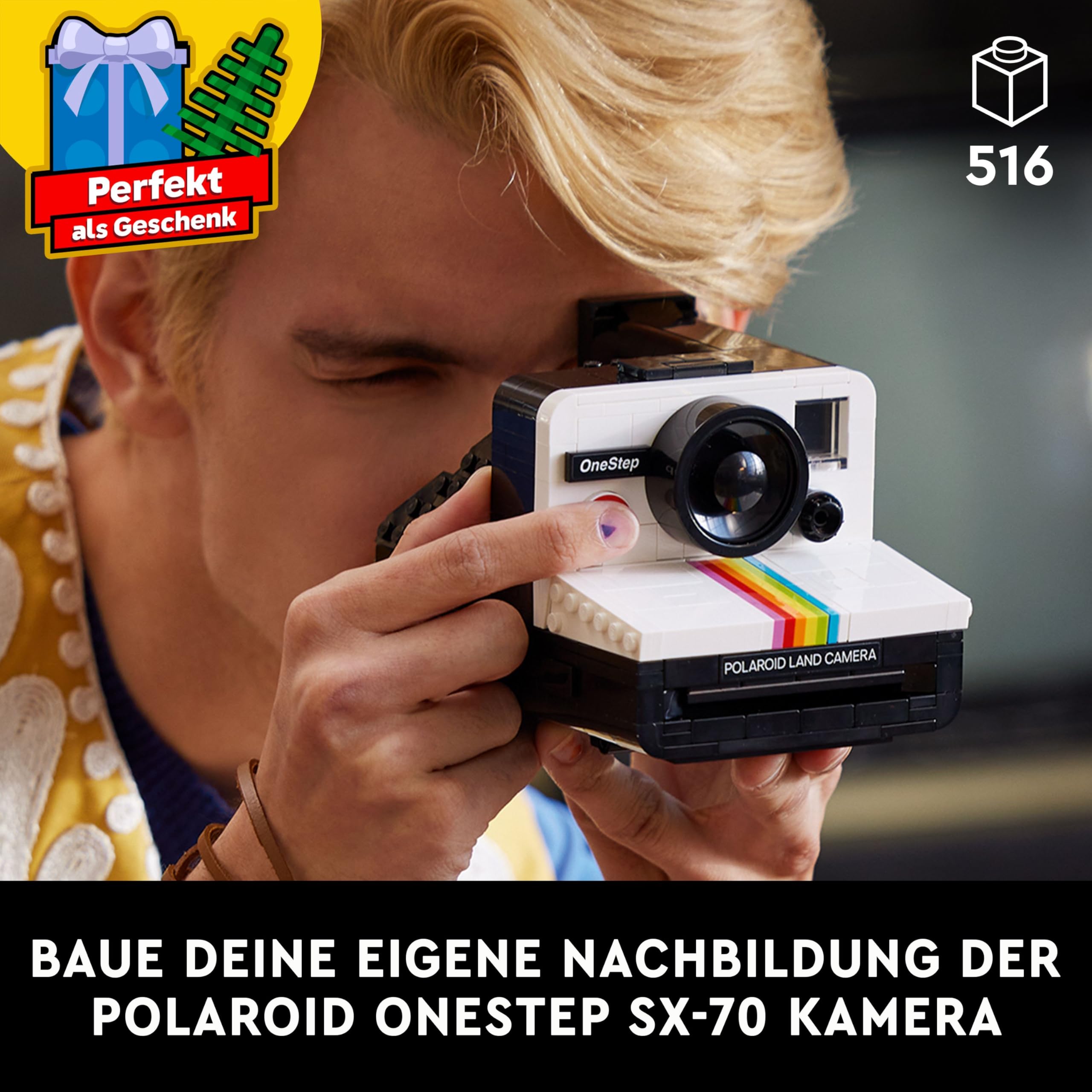 LEGO Ideas Polaroid OneStep SX-70 Kamera-Set für Erwachsene, Sammlerstück mit authentischen Details, kreative Beschäftigung, Fotografie-Geschenke für Männer, Frauen, Ihn, Sie & Teenager 21345 2