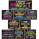 Marspark 9 Pcs Growth Mindset Classroom Posters Bulletin Board Decor,Black | Motivational Classroom Posters with Quotes, Positive Bulletin Board Decoration for Wall Art, Elementary Middle High School