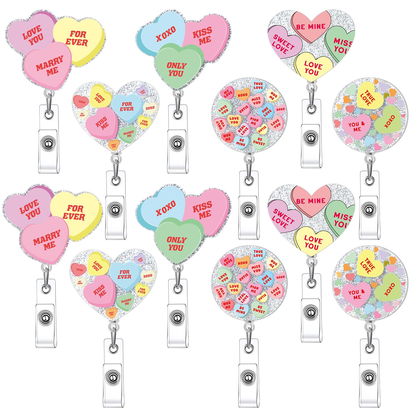 Photo 1 of *MISSING PARTS UNKNOWN*
Landical 12 Pack Valentine Day Acrylic Retractable Badge Holder Conversation Love Heart Acrylic ID Badge Reel with Clip Hug Me Love Valentine Gift for Coworker Doctor