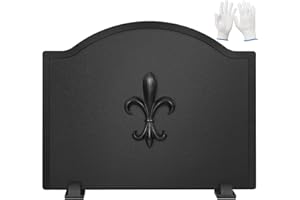 STBoo Firebacks for Fireplace 23 inch - Fireplace Back Plates with Feet | Fire Backs for Kitchen Backsplash Decorative Flower Design | Fireplace Heat Deflector Wall Protection