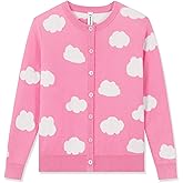 BOBOYOYO Girls Cute Cardigan 100% Cotton Girls Button Up Sweater Long Sleeve Kids Knit Cardigan Crewneck Casual Kawii Clothes