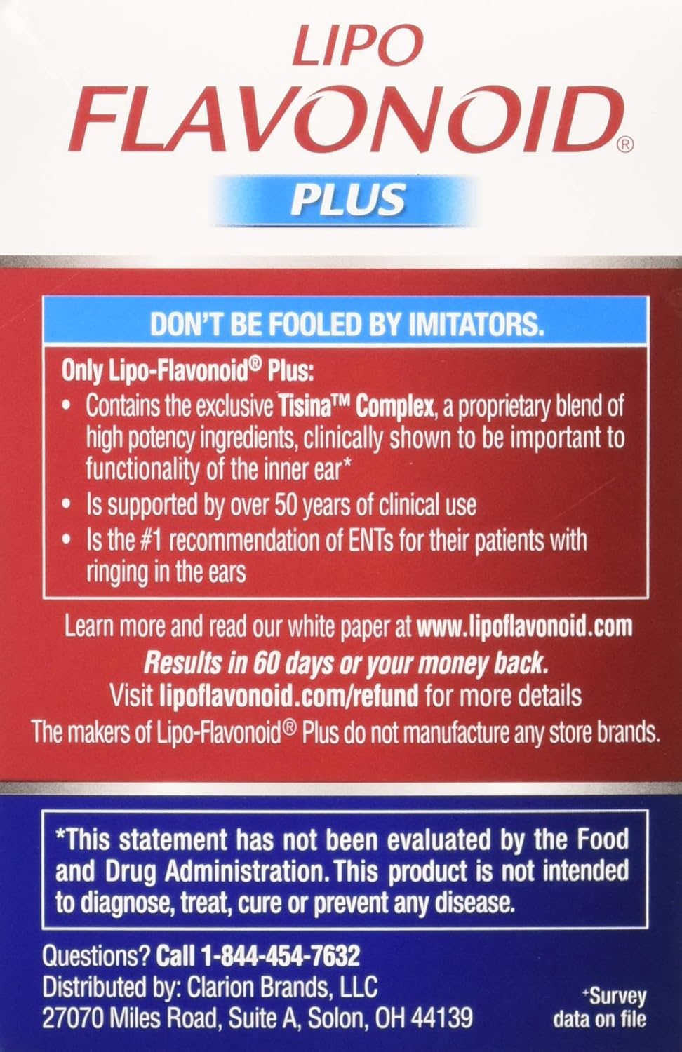 Lipo-Flavonoid Plus Unique Ear Health Caplets, 2 Count: Health & Personal Care