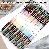 Colpart Acrylic Paint Brush Pens 60 Colors Set for Rock Wood Ceramic Glass view 2