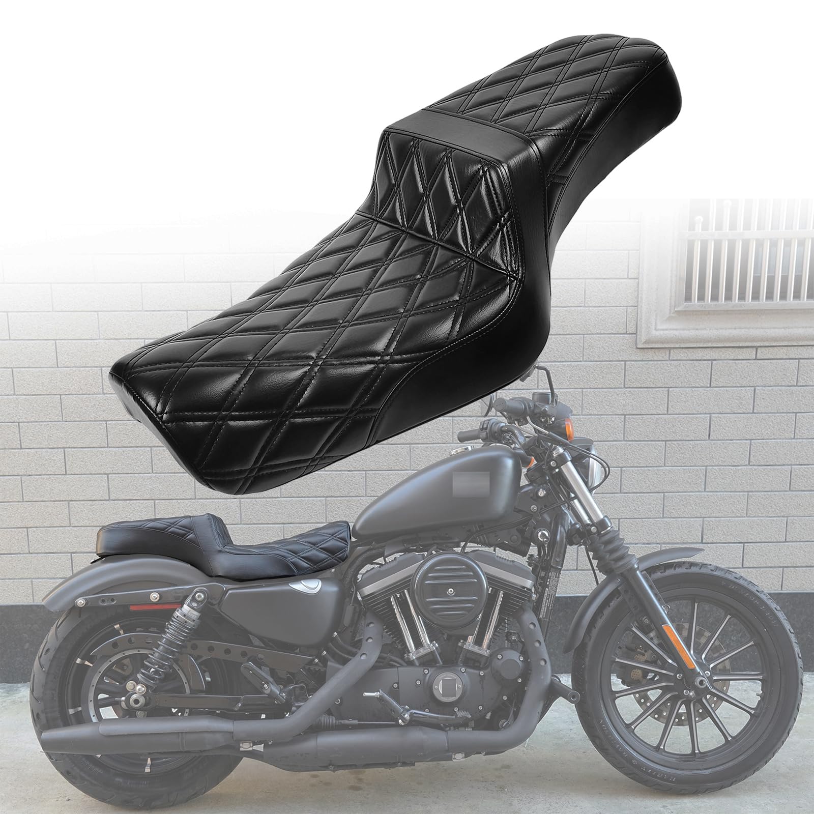 Photo 1 of MOJILIN MotorcycleSeats fit Sportster Seat for Harley XL883N Sportster 883 1200 X48 Iron883 2004-2006&2010-2022 Forty Eight Seventy Front Rear Driver Passenger Seat TwoUp seat for2.0-3.3GAL Fuel Tanks