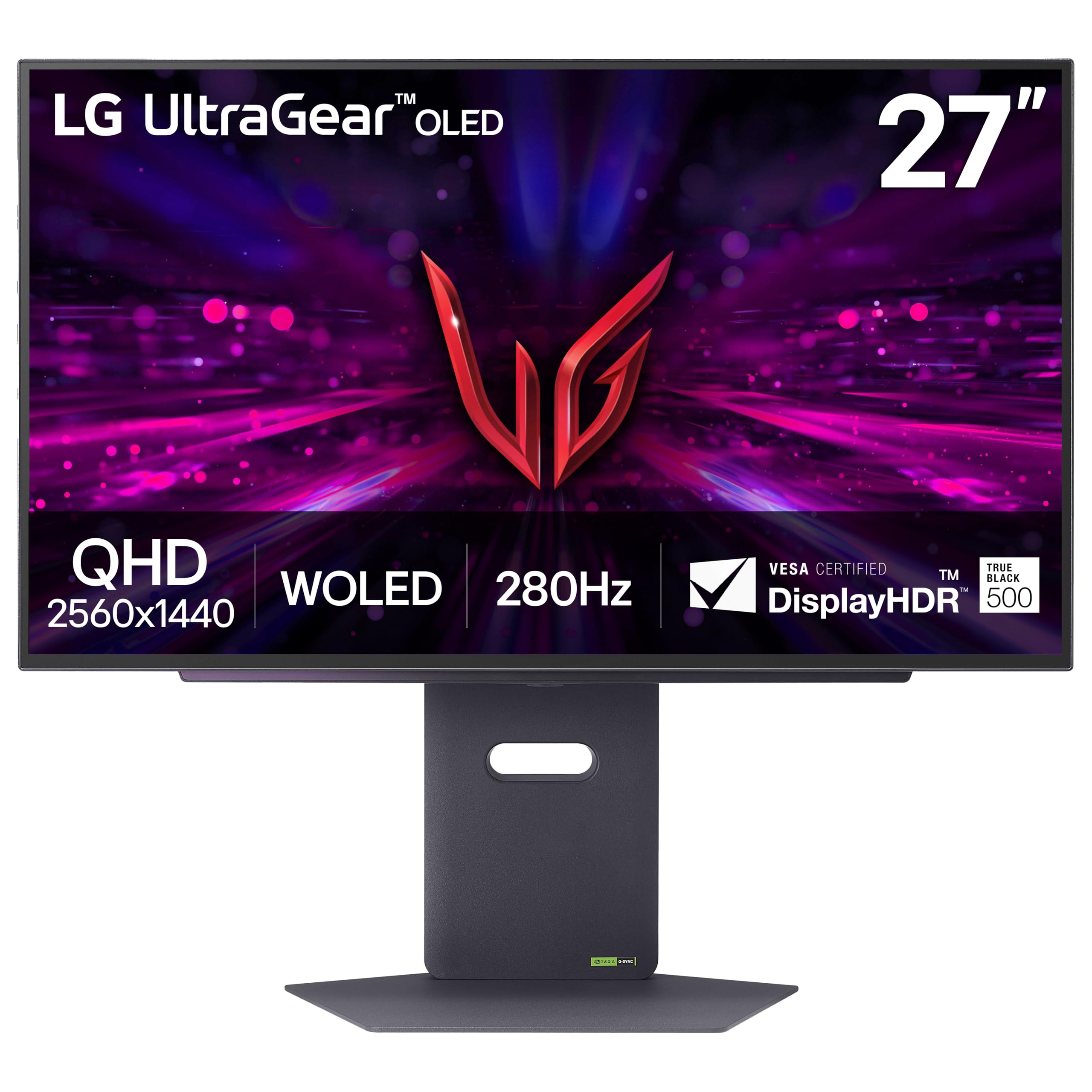 LG 27GX700A-B 27-inch Ultragear QHD (2560 x 1440) OLED Gaming Monitor, 280Hz, 0.03ms, NVIDIA G-Sync, AMD FreeSync Premium Pro, VESA DisplayHDR TrueBlack500, with up to DCI-P3 99.5%, HDMI 2.1, Black