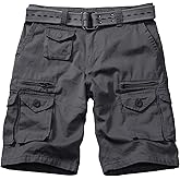 Aptint Cargo Shorts for Men Cotton Casual Wild Outdoor Work Shorts with Multi-Pockets