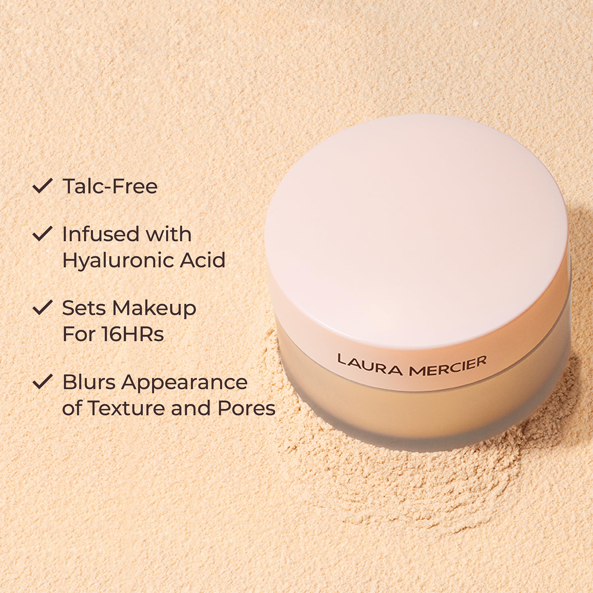 Laura Mercier Translucent Loose Talc-Free Setting Powder Ultra-Blur: Hyaluronic Acid Infused, Natural & Blurring Finish, Long Lasting, For Normal to Dry + Mature Skin, 4 Shades, Holiday Gift Set
