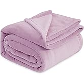 Bedsure GentleSoft Fleece Blankets Queen Size Lilac Lavender - Bed Blanket Soft Lightweight Plush Fuzzy Cozy Luxury Microfiber, 90x90 inches