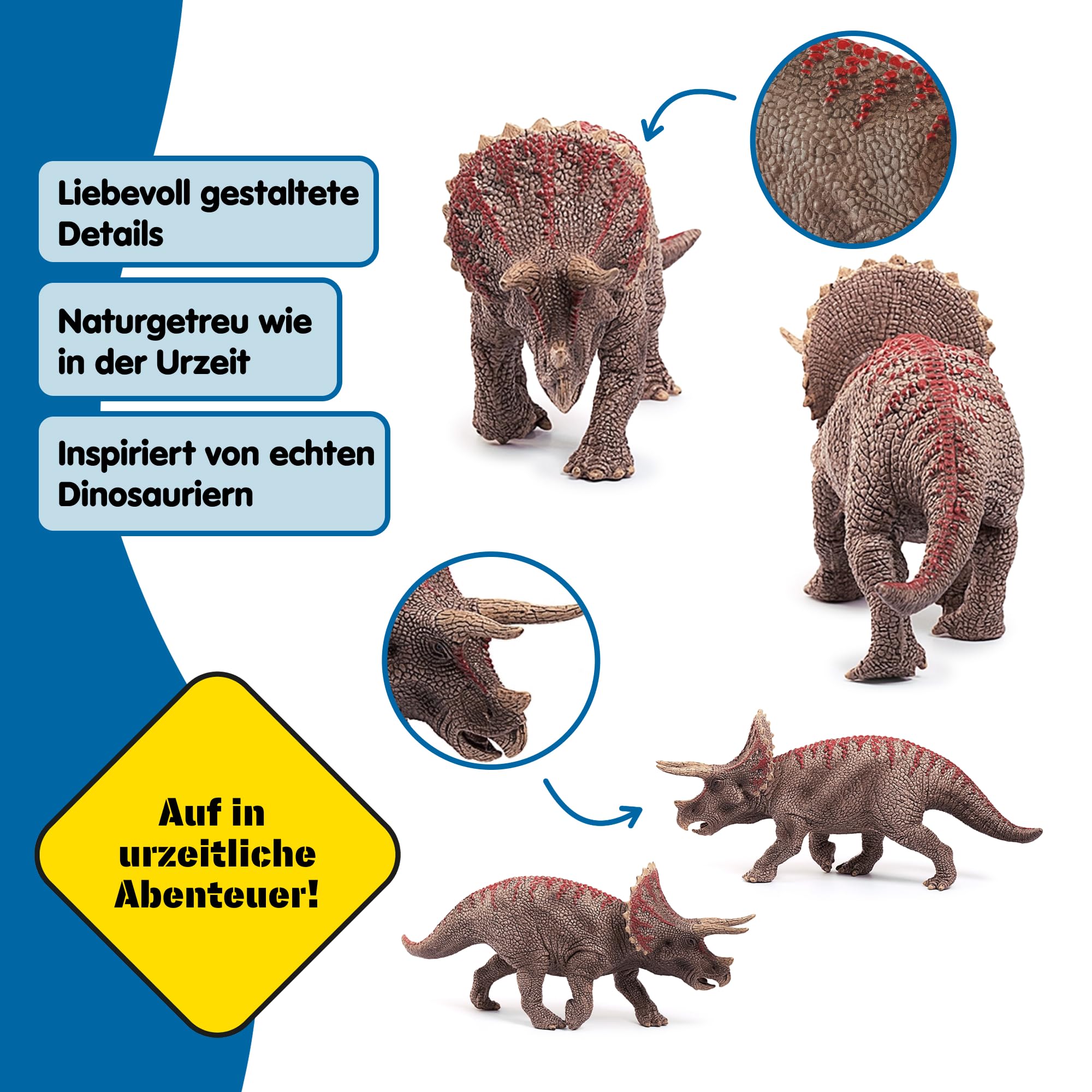SCHLEICH Dinosaurs | Triceratops 15000 | detailgetreuer Dino | Dinosaurier Spielzeug zum Sammeln | tolles Geschenk für Mädchen und Jungen | Dino Spielzeug ab 3 Jahre | 21 x 5 x 10 cm 4