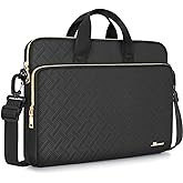KIZUNA Laptop Sleeve Case 15.6 Inch Computer Shoulder Bag for for 16" MacBook Pro M3 Air M2 Max/16 Lenovo IdeaPad Flex 5i/Slim 3i/15.6" HP Envy x360 15/Dell XPS 15/15" IdeaPad Gaming 3i,Black
