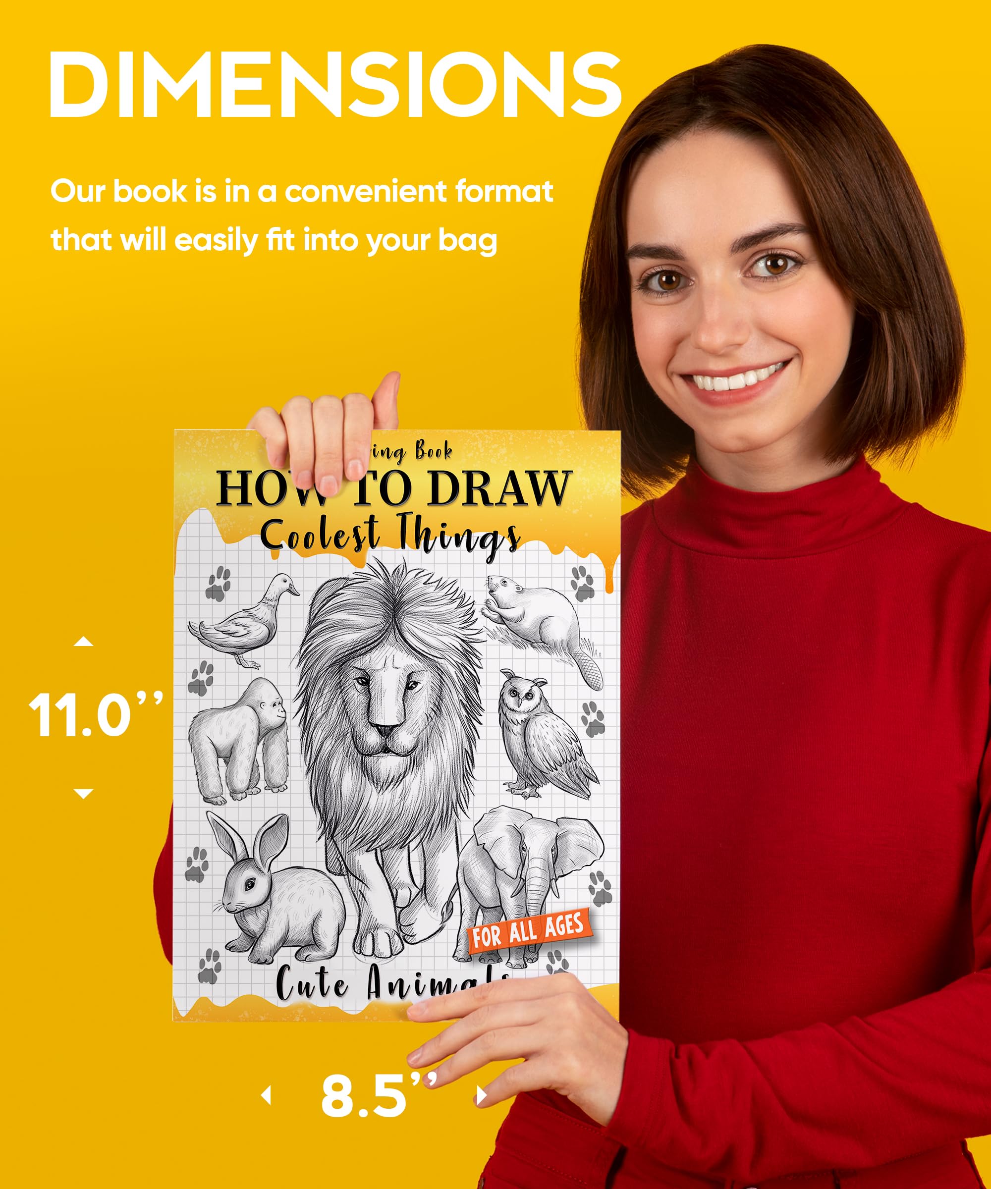 How to Draw Coolest Things Cute Animals: Step-by-step, Fun, and Easy Sketching Guide for kids. Learn to Draw Dogs, Cats, Lions, Elephants, Dolphins, and more!