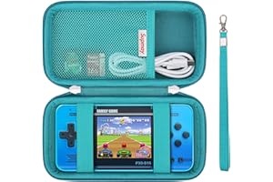 Supmay Carrying Case Compatible with WELLST·G/ for GuaiyeyeAP Handheld Game for Kids -Preloaded 220 Retro Video Games, Portable Gaming Player Storage Holder Travel Bag with Mesh Pocket, Green