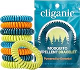Cliganic 10 Pack Mosquito Repellent Bracelets DEET-Free Geraniol Oil