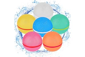 Reusable Water Balloons, Hamsoo Refillable Water Balls Pool Toys for Kids 4-8, Magnetic Silicone Self-Sealing Quick Fill Splash Balls for Kids Ages 8-12, Outdoor Activities Ages 3-5 - 6 PCS