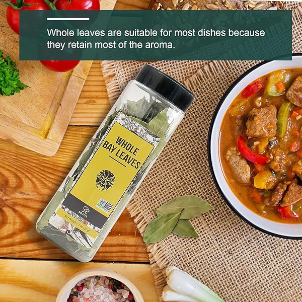 SOEOS BAY LEAVES WHOLE, 2 OZ(57G), NON-GMO VERIFIED, DRIED LEAF, FRESHLY PACKED TO KEEP FRESH, LAUREL HERBS FOR COOKING, DRIED BAY LEAVES, FRESH, GREEN