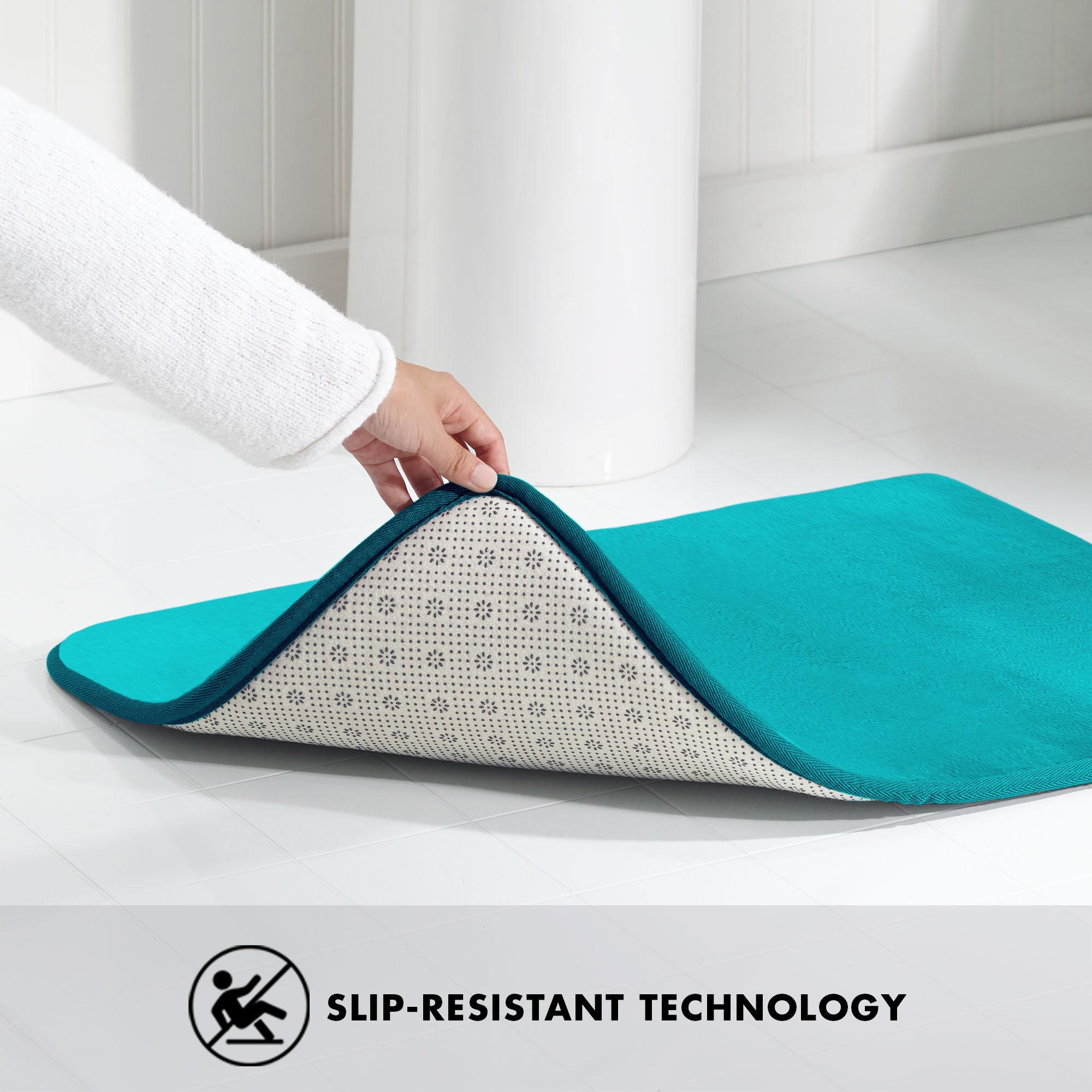 Genteele Memory Foam Bath Mat Non Slip Absorbent Super Cozy Velvet