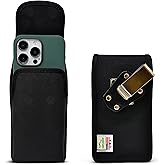 Turtleback Premium Nylon Phone Holster for iPhone 16 Pro Max, 15 Pro Max, 14 Pro Max, 13 Pro Max β Black Phone Belt Holder Fits Slim Cases β Holster with Exclusive Metal Belt Clip