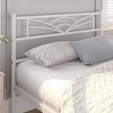 Yaheetech 3ft Single Bed Frame Slatted Metal with Cloud Headboard White view 3