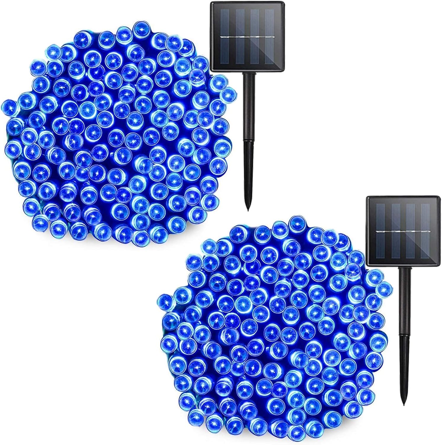 Solar Blue Lights String Waterproof - 2 Pack 72ft 200 LED 8 Modes Outdoor String Lights, Outdoor Tree Decor Light String for Garden, Patio, Fence, Holiday, Party, Balcony, Christmas Decorations