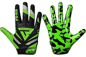 Beast AT Least Youth Football Gloves, Sticky Wide Receiver Gloves for Kids & Adults, Flag Football Gloves with Enhanced Silicone Grip for Men Women, Breathable Football Gloves