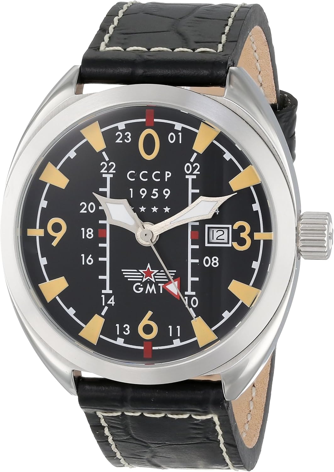 Amazon CCCP Men s CP 7013 01 Aviator YAK 15 Stainless Steel Watch