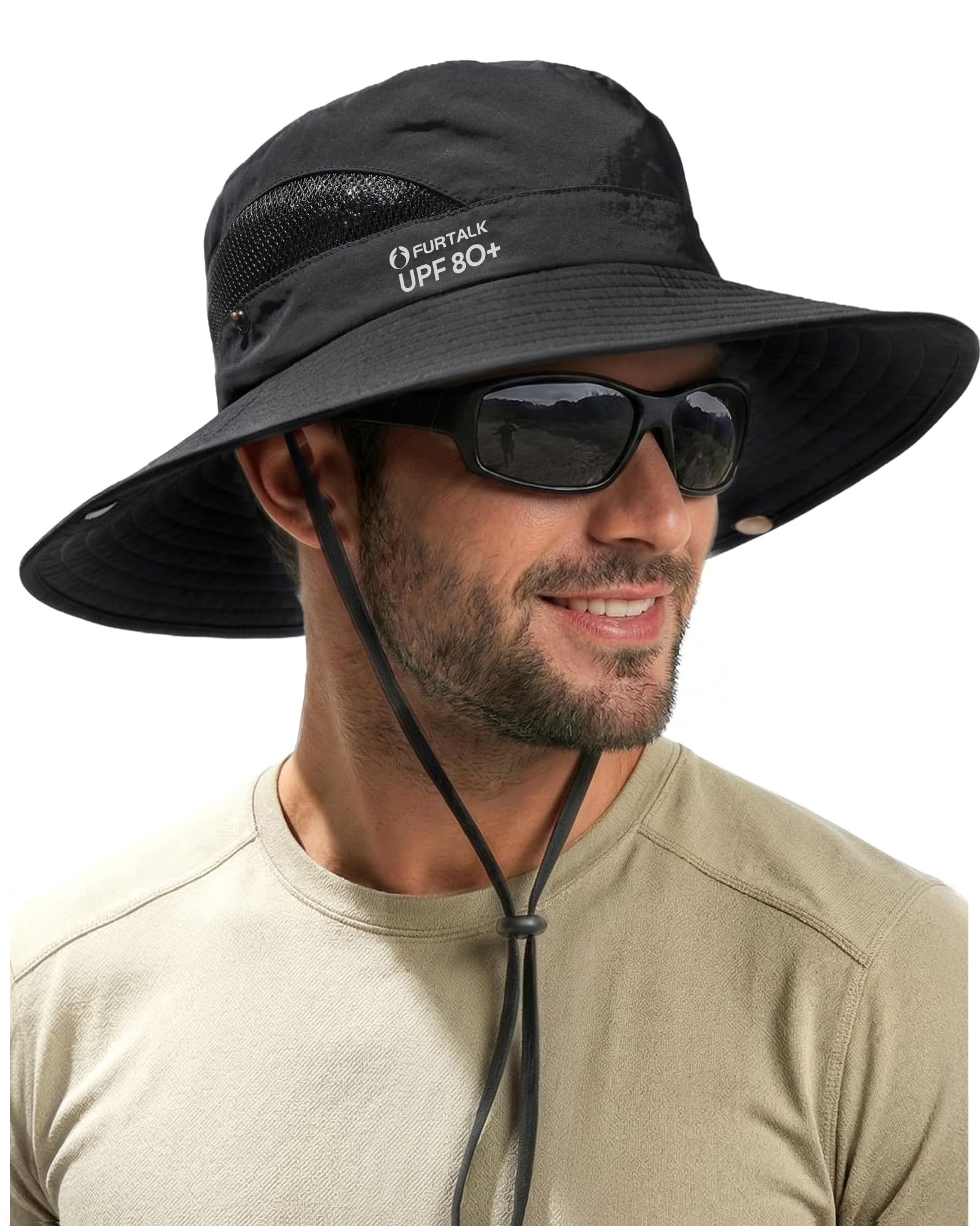 FURTALK Mens Bucket Sun Hat UPF Protection Wide Brim Breathable Fishing Hat