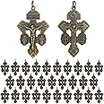 Loetere 30 Pcs Catholic Crucifix for Rosary Making Bulk 2.2 Inch Cross Charms Pendants Pardon Crucifix for Rosaries Jewelry Making DIY Charms Crafts Supplies(Bronze)