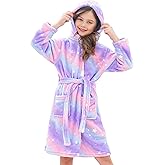 Doctor Unicorn Soft Hooded Rainbow Bathrobe Sleepwear for Girls