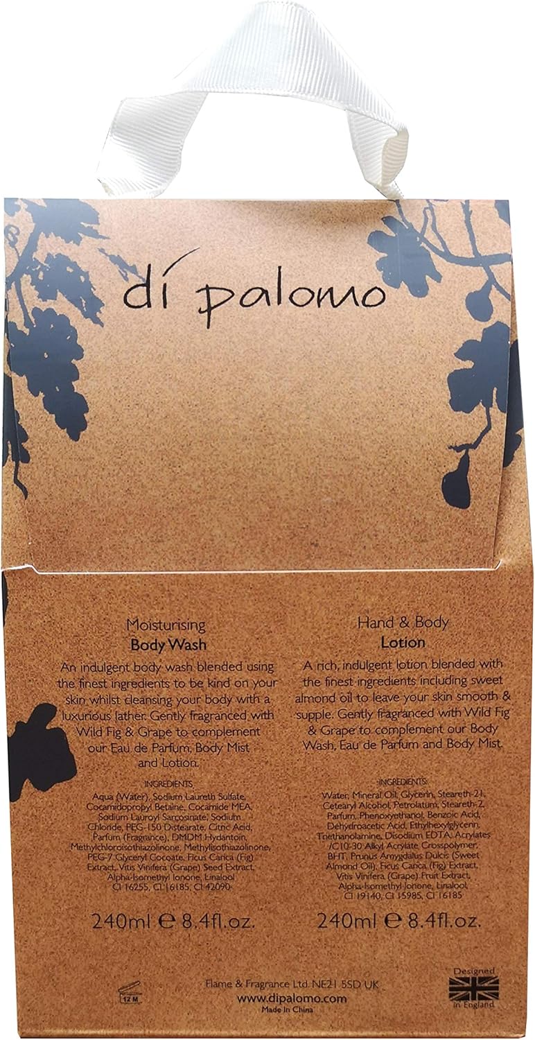 Di Palomo Vegan Wild Fig & Grape Bath & Body Collection. Body Wash & Body Lotion. Moisturising Skin Care Gift Set. Relaxing Gifts for Her. Pamper Gifts for Women. Vegan Luxury Gift Sets for Women - Image 3